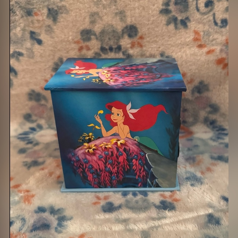 Disney The Little Mermaid 4x4x4 Jewelry Trinket Box Vintage - Picture 5 of 13